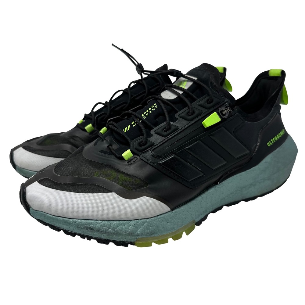 Adidas Ultraboost 22 GTX Gore-Tex Men's 10 Running Shoes Black Green GX9127